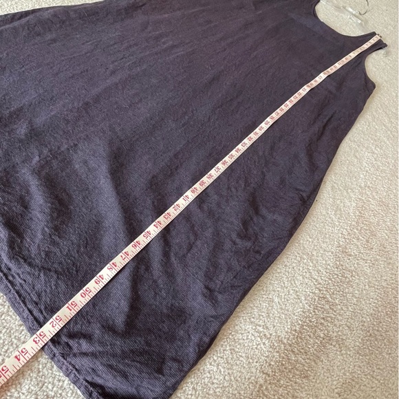 Cotton Studio Women 2X Linen Blend Gingham Check Purple Black Tank Midi Dress - Picture 6 of 7